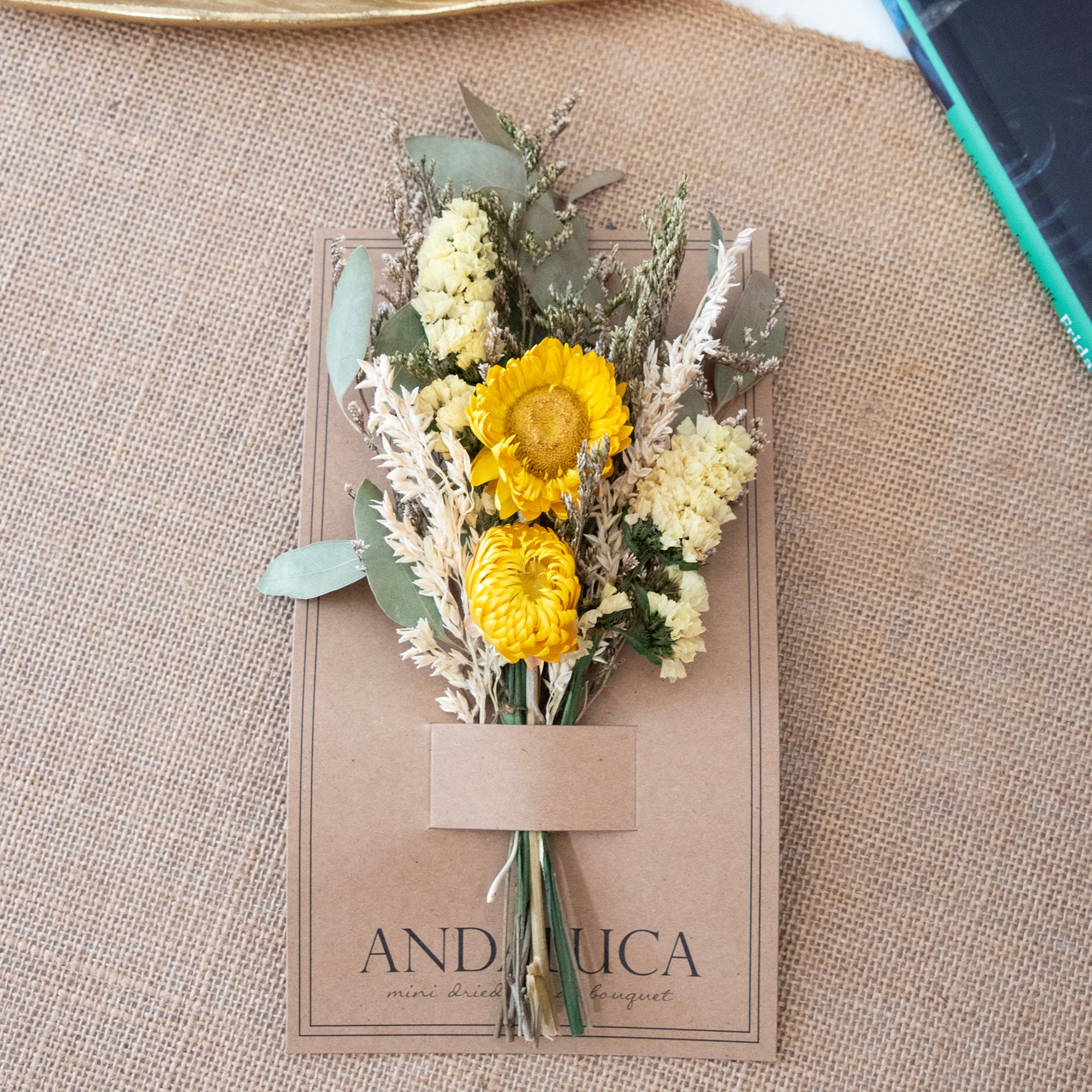 Yellow Strawflower Happy Mini Bouquet #237