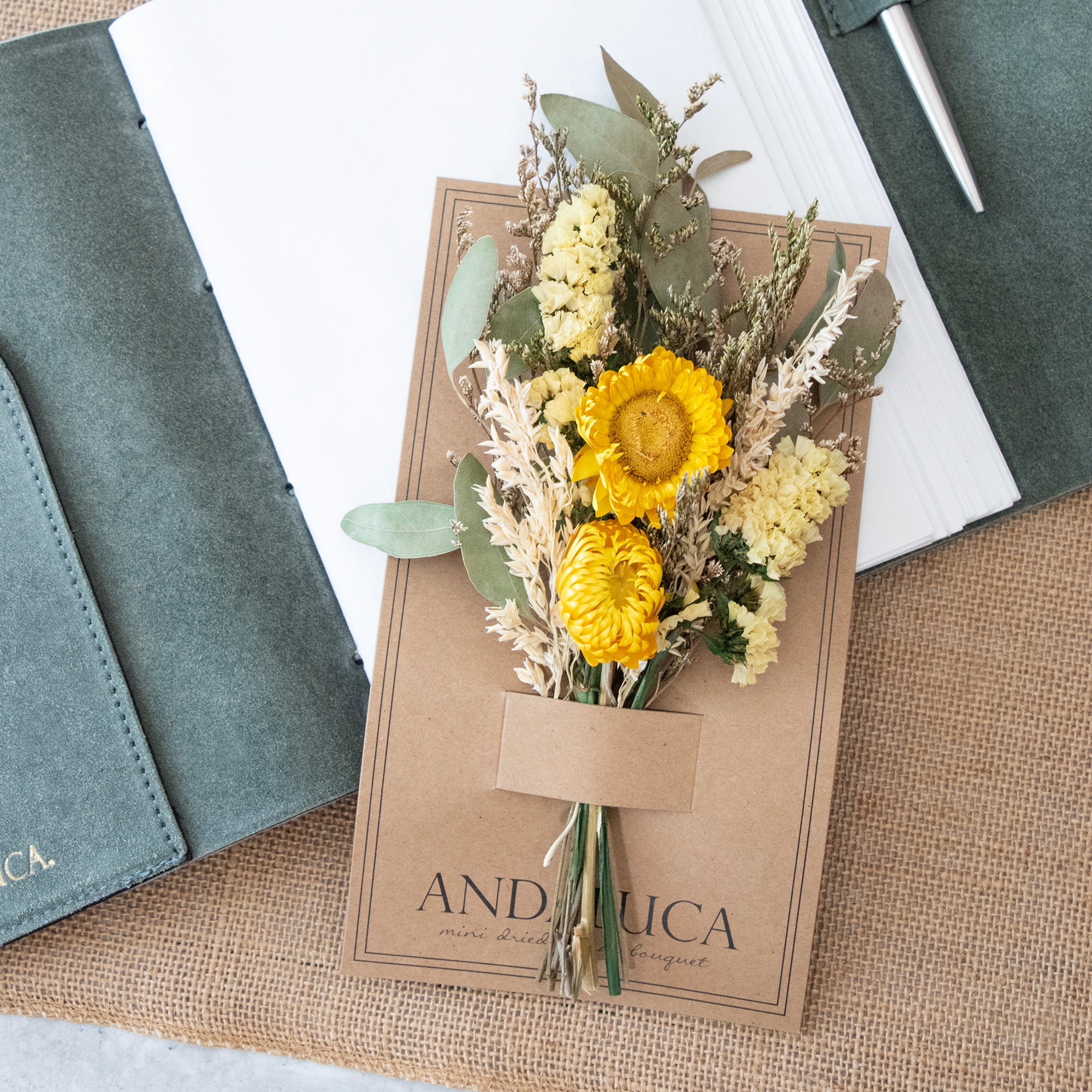 Yellow Strawflower Happy Mini Bouquet #237