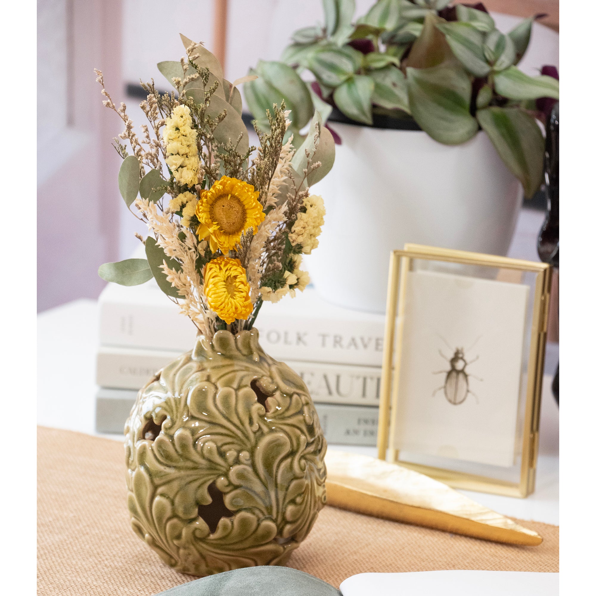 Yellow Strawflower Happy Mini Bouquet #237