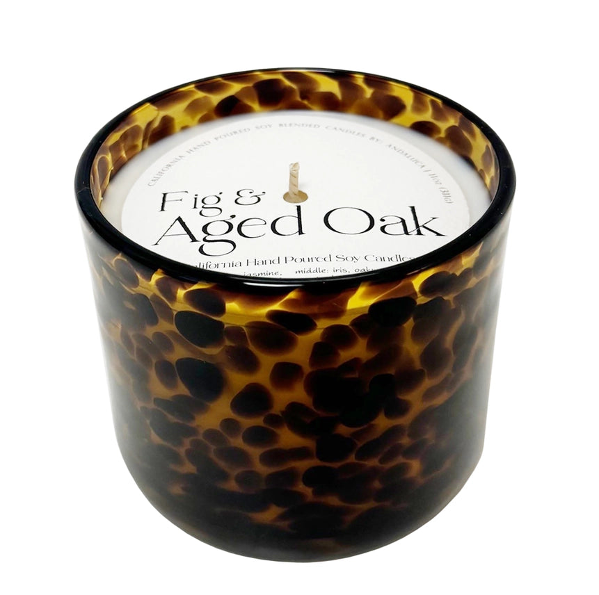 Fig & Aged Oak Amber Tortoise Soy Blend Candle