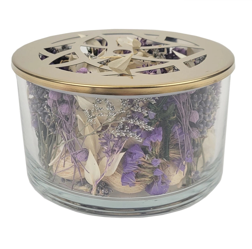 Amber Lavender Glass Bowl Potpourri