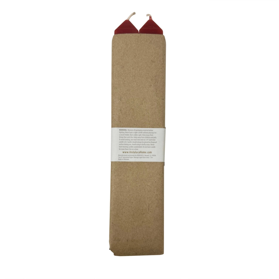 Red Square Taper Candles (Set of 2)