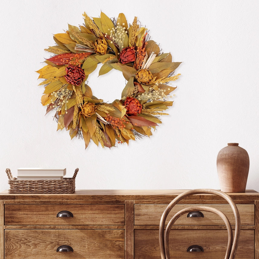 Orange Artichoke Wreath