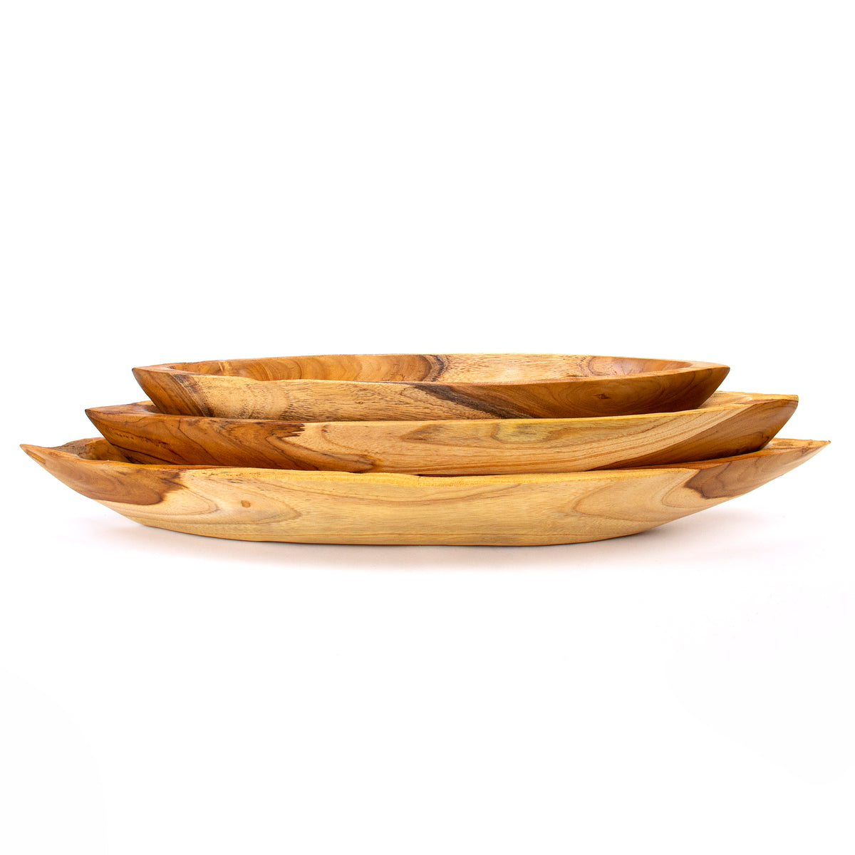 Teak Wood Canoes Set of 3 — Andaluca Home