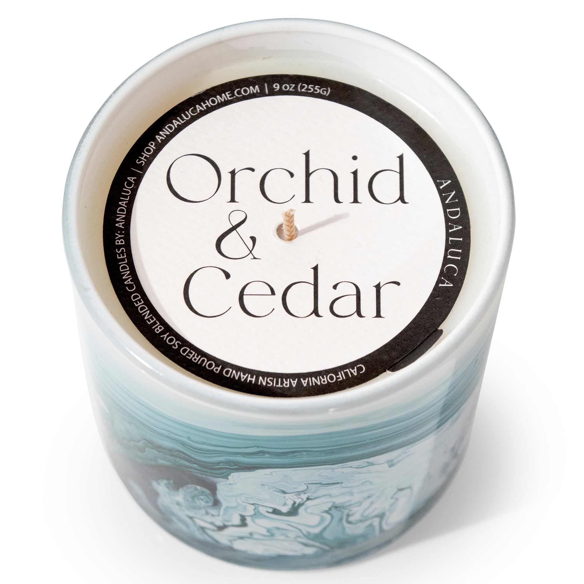 Orchid & Cedar 14 oz. Swirl Glass Candle
