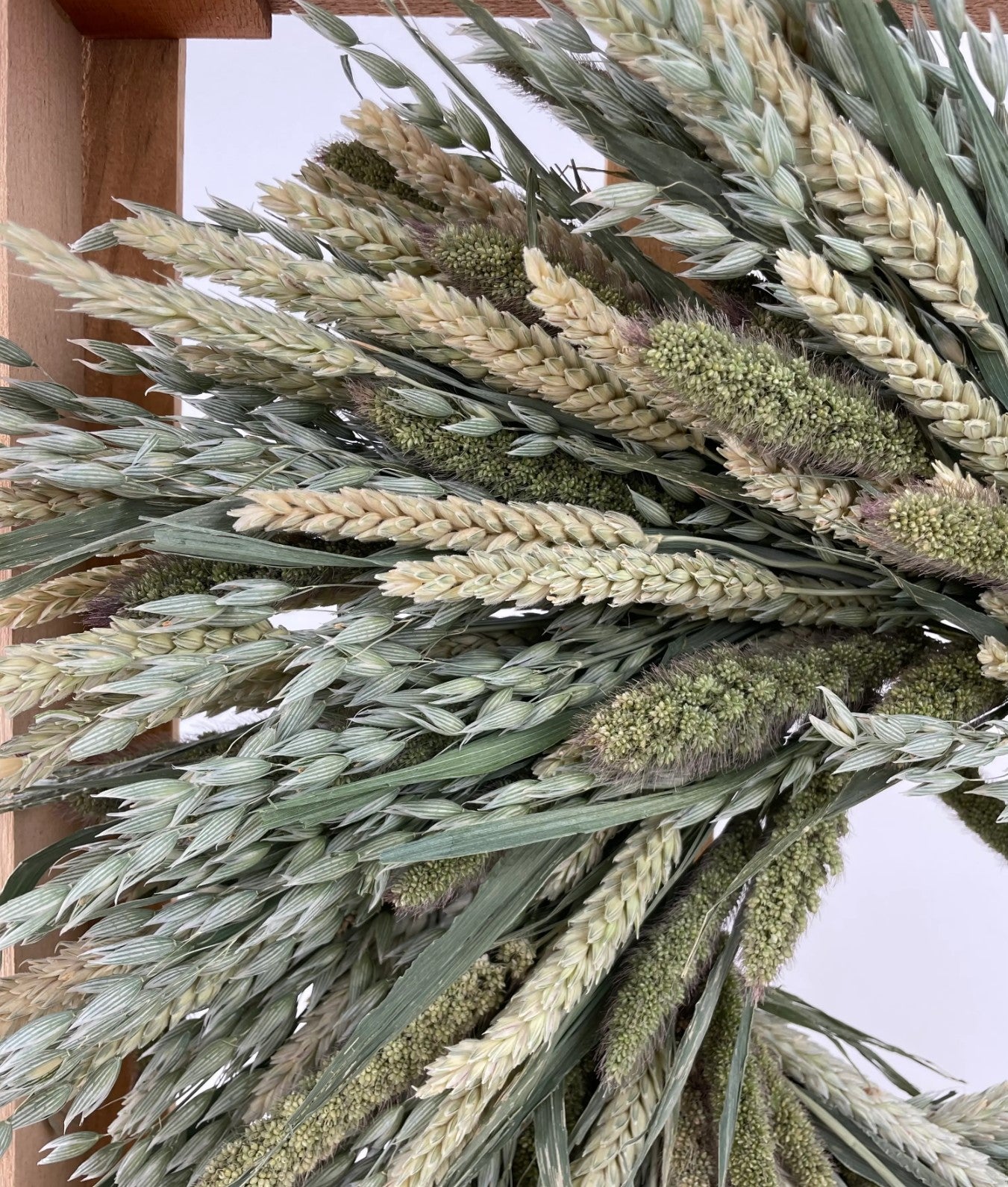 Mixed Green Grains Wreath