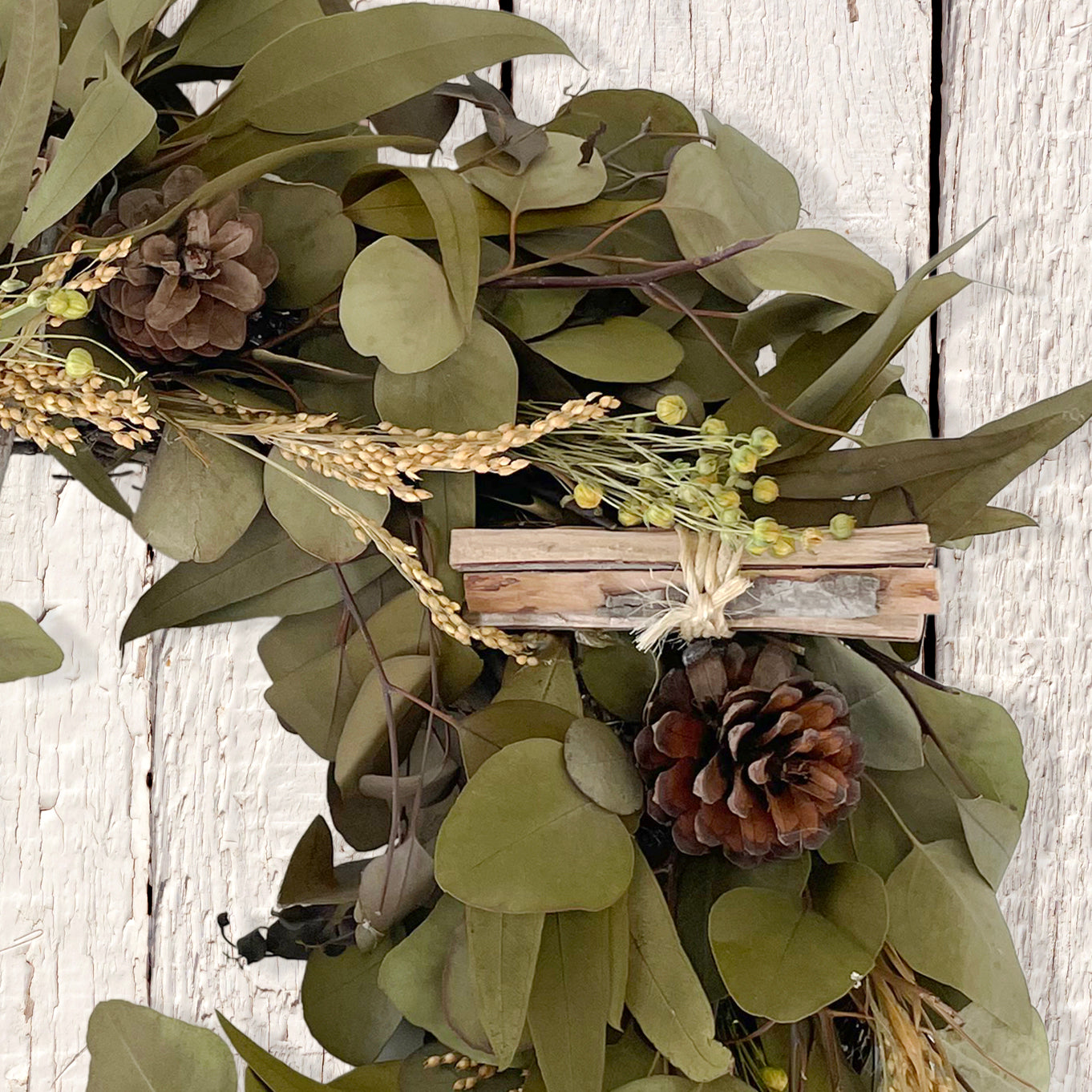 Eucalyptus & Pinecone Garland Wreath