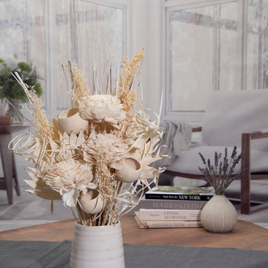 Sola Flower and Bleach Palm Bouquet in vase
