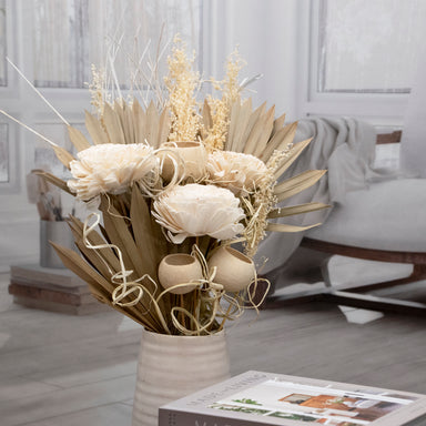 Sola Flower and Natural Palm Bouquet in vase